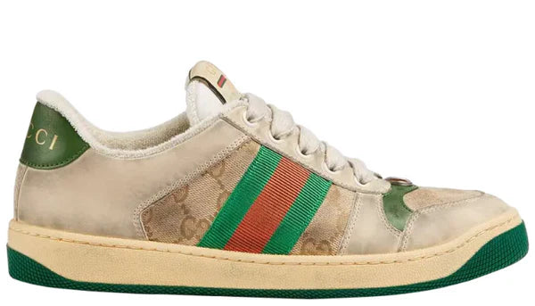 Gucci Beige/Brow GG Canvas Screener Sneakers