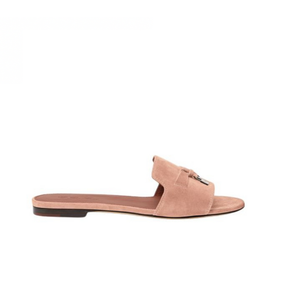 Loro Piana Charms Sandal Suede Goatskin Precious Rose