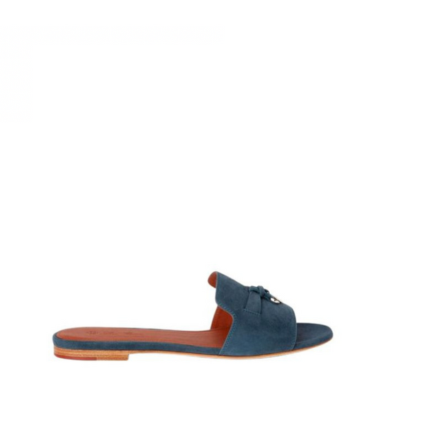 Loro Piana Charms Sandal Suede Goatskin Denim